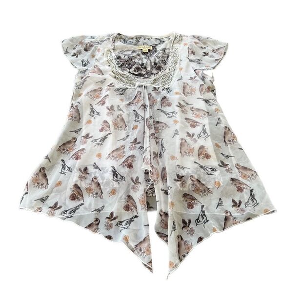 Live and Let Live Animal print Sheer Studded  Scoop Neck PM - Picture 8 of 14